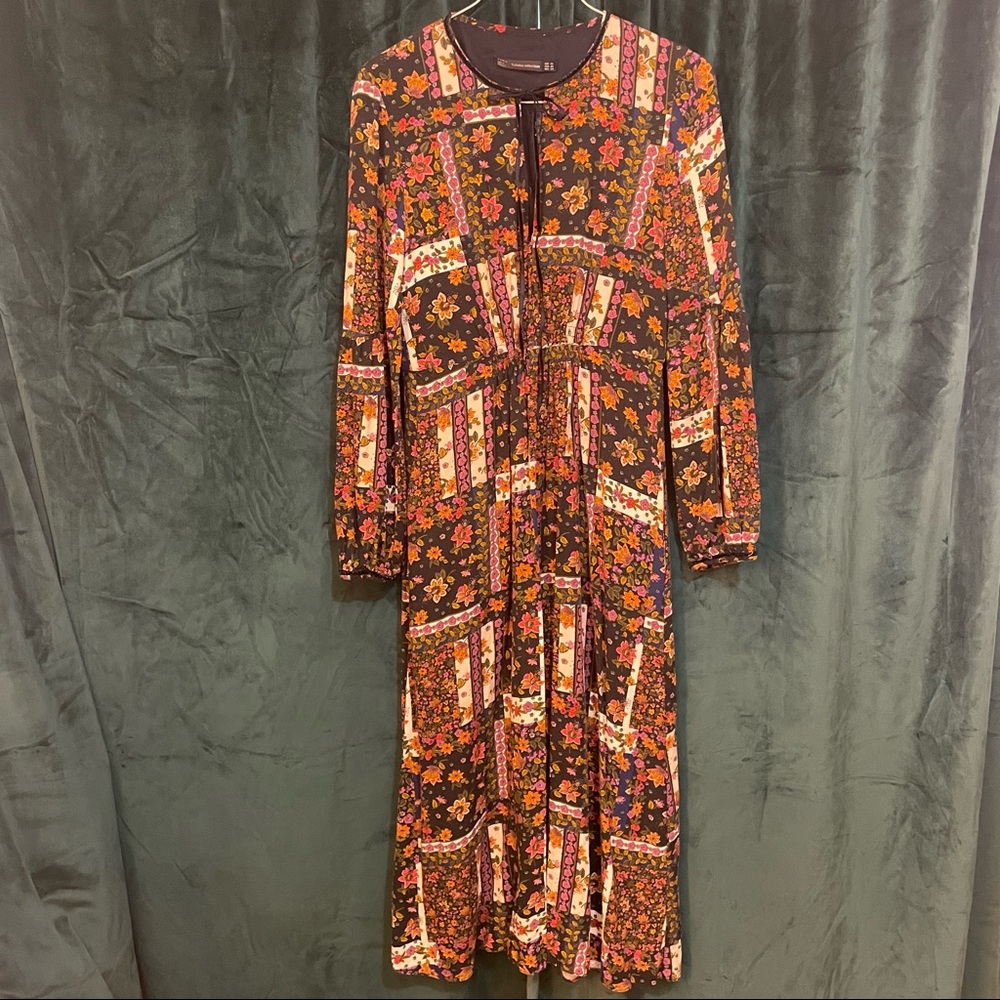 Zara Trafaluc Collection Long Sleeve Maxi Dress
